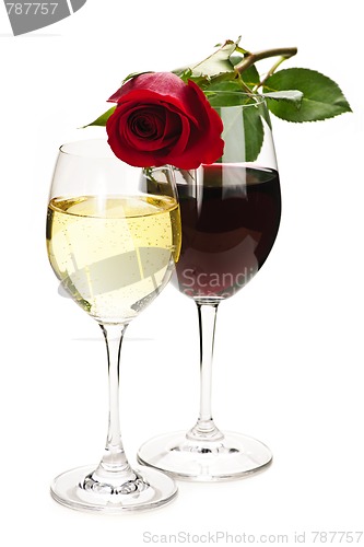 Image of Wine with red rose