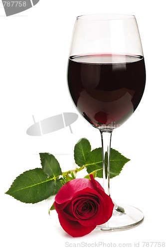 Image of Wine with red rose