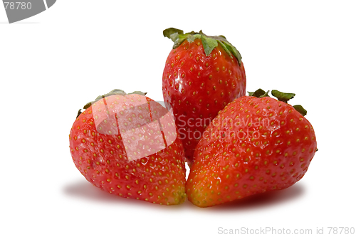 Image of Strawberries isolated on white background with clipping path