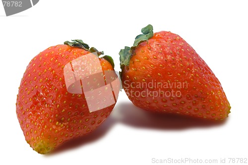 Image of Strawberries isolated on white background with clipping path