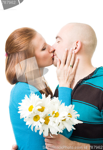 Image of Happy couple kissing