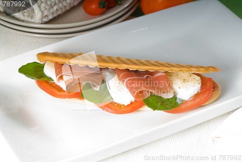 Image of panini caprese and parma ham