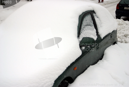 Image of Snow coverd car