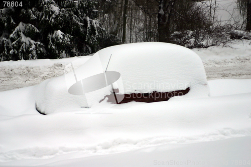 Image of Snow coverd car