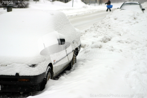 Image of Snow coverd car