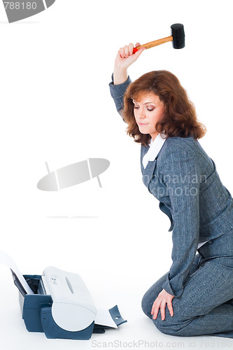 Image of Business woman hate priter