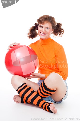 Image of Woman with balloon