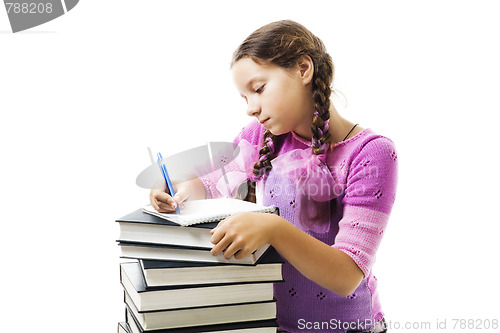 Image of Teenager girl do homework