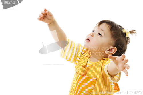 Image of Toddler learn to walk and make first steps