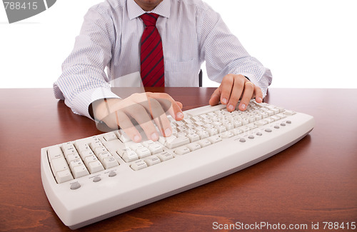 Image of Businessman using his computer