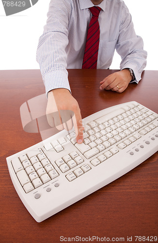 Image of Businessman using his computer