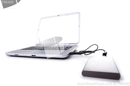 Image of laptop and a external disk