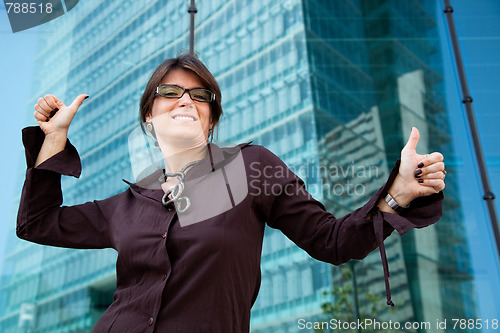 Image of very happy businesswoman