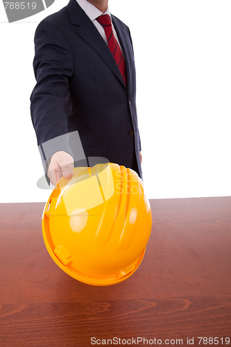 Image of engineer yellow helmet