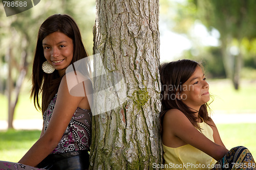 Image of young sisters at the park