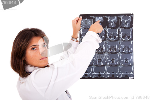 Image of Doctor showing an x-ray
