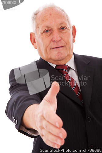 Image of Handshake from a senior businessman