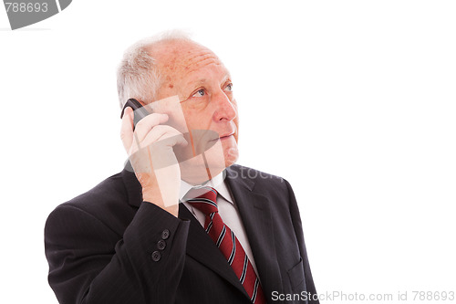 Image of Senior businessman call