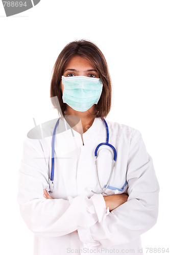 Image of female doctor with a mask
