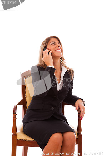 Image of Businesswoman talking at her cellphone