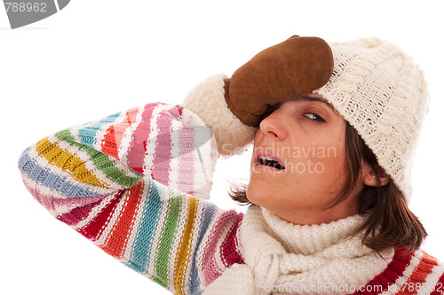 Image of Young woman with a headache