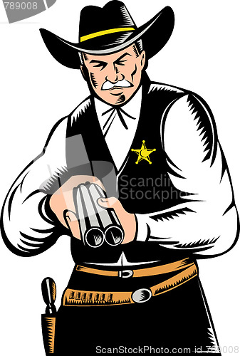 Image of cowboy sheriff shotgun
