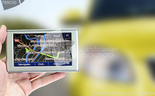 Image of Gps in a man hand.