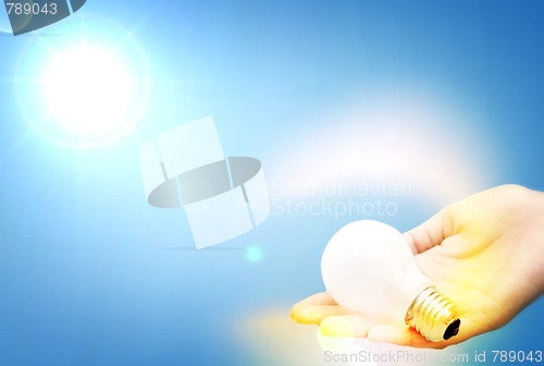 Image of Background with lit lightbulb