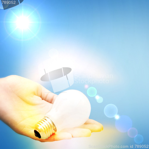 Image of Background with lit lightbulb