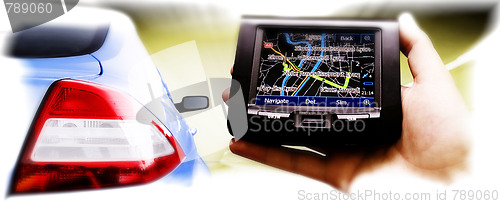 Image of Gps in a man hand.