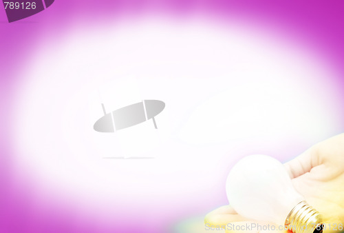 Image of Background with lit lightbulb