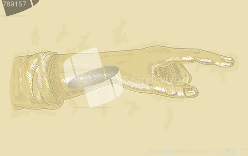 Image of finger pointing to side