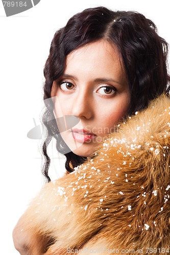 Image of Portrait of a woman wearing fur