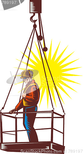 Image of Construction worker on platform 