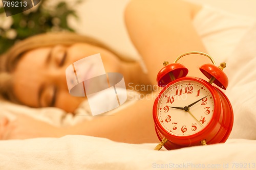 Image of red alarm - morning time