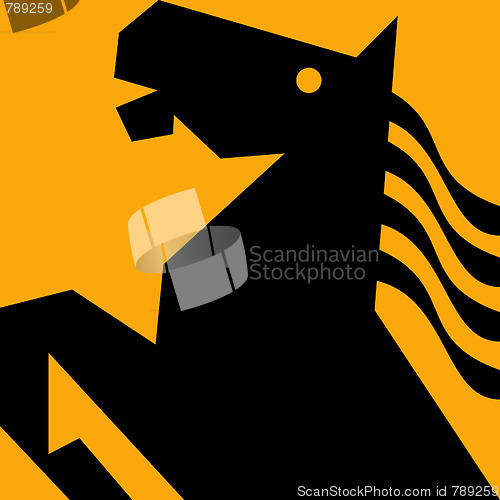 Image of stylized horse stallion prancing