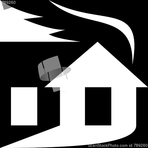 Image of silhouette of a house with smoke