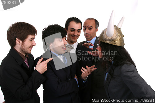 Image of silly businessteam