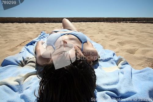 Image of beautiful girl in the beach