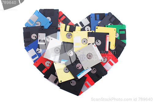 Image of floppy disks heart