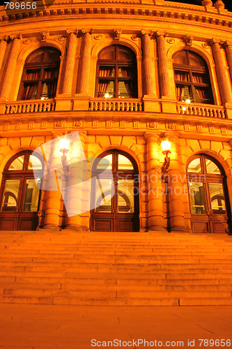 Image of Prague in the night - Rudolfinum