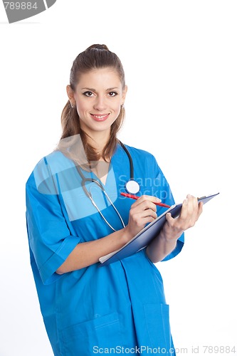 Image of physician writing