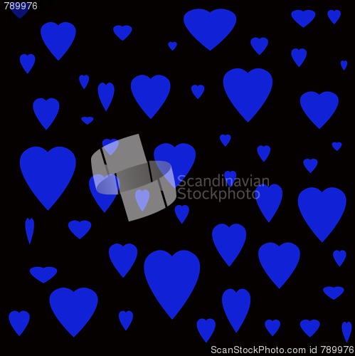 Image of Blue hearts background