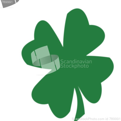 Image of 4 Leaf clover on white