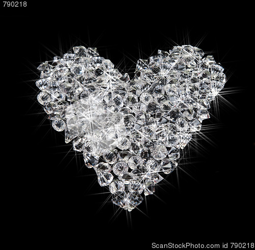 Image of heart of diamonds on black