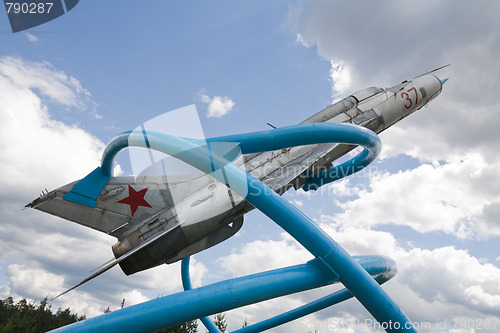 Image of Soviet fighter plane monument