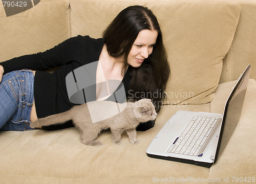 Image of woman and cat