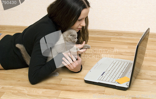Image of woman and cat