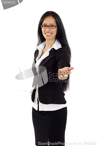 Image of young women holding something on her hand