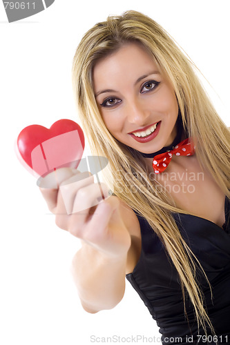 Image of Woman holding Valentines Day heart
